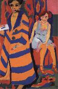 Ernst Ludwig Kirchner Self-Portrait with Model oil painting artist